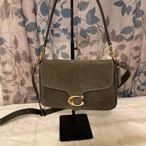 Coach Olive Green Suede Soft Tabby Shoulder Bag
